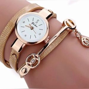 Rose Gold Charm Wrap Quartz Watch